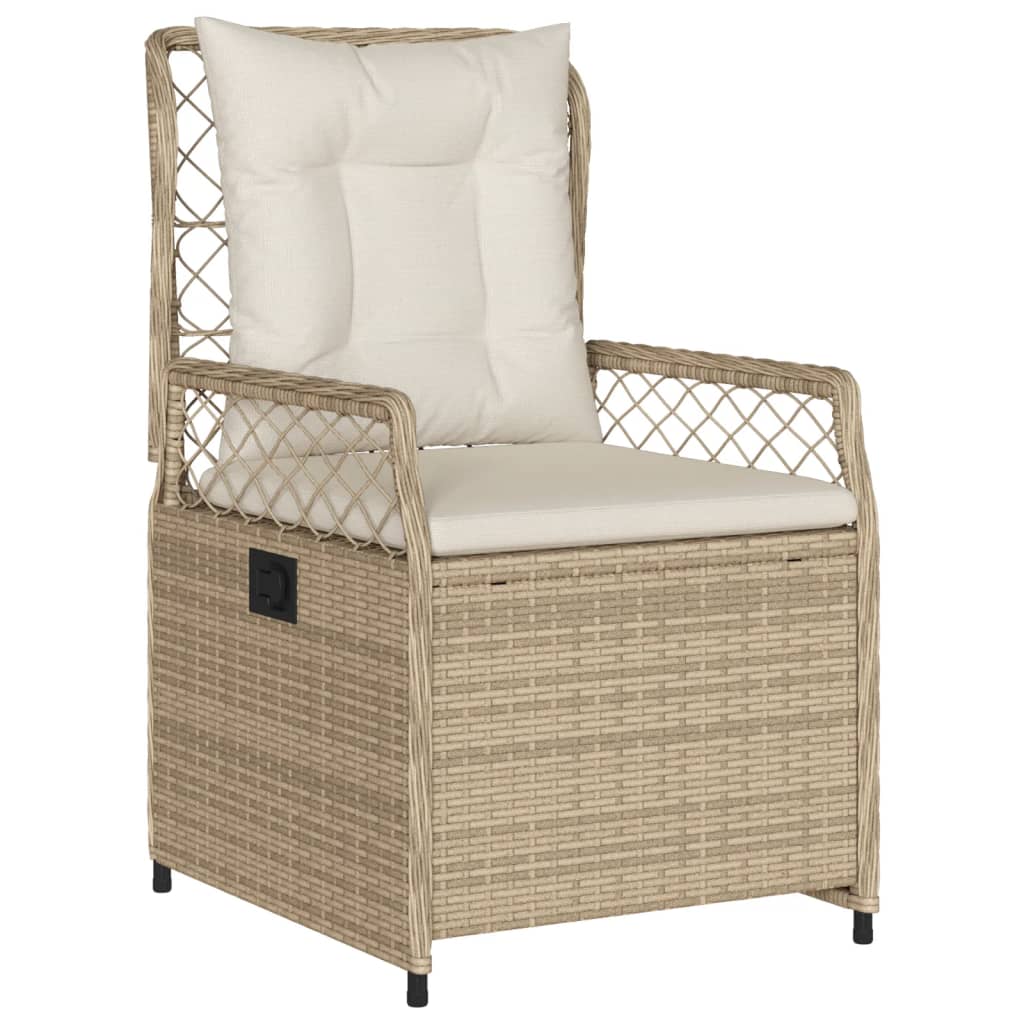 5-delige Tuinset met kussens poly rattan beige