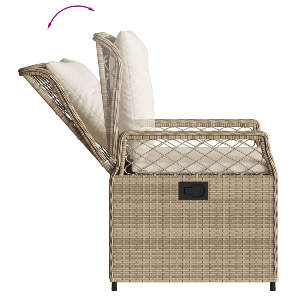 5-delige Tuinset met kussens poly rattan beige