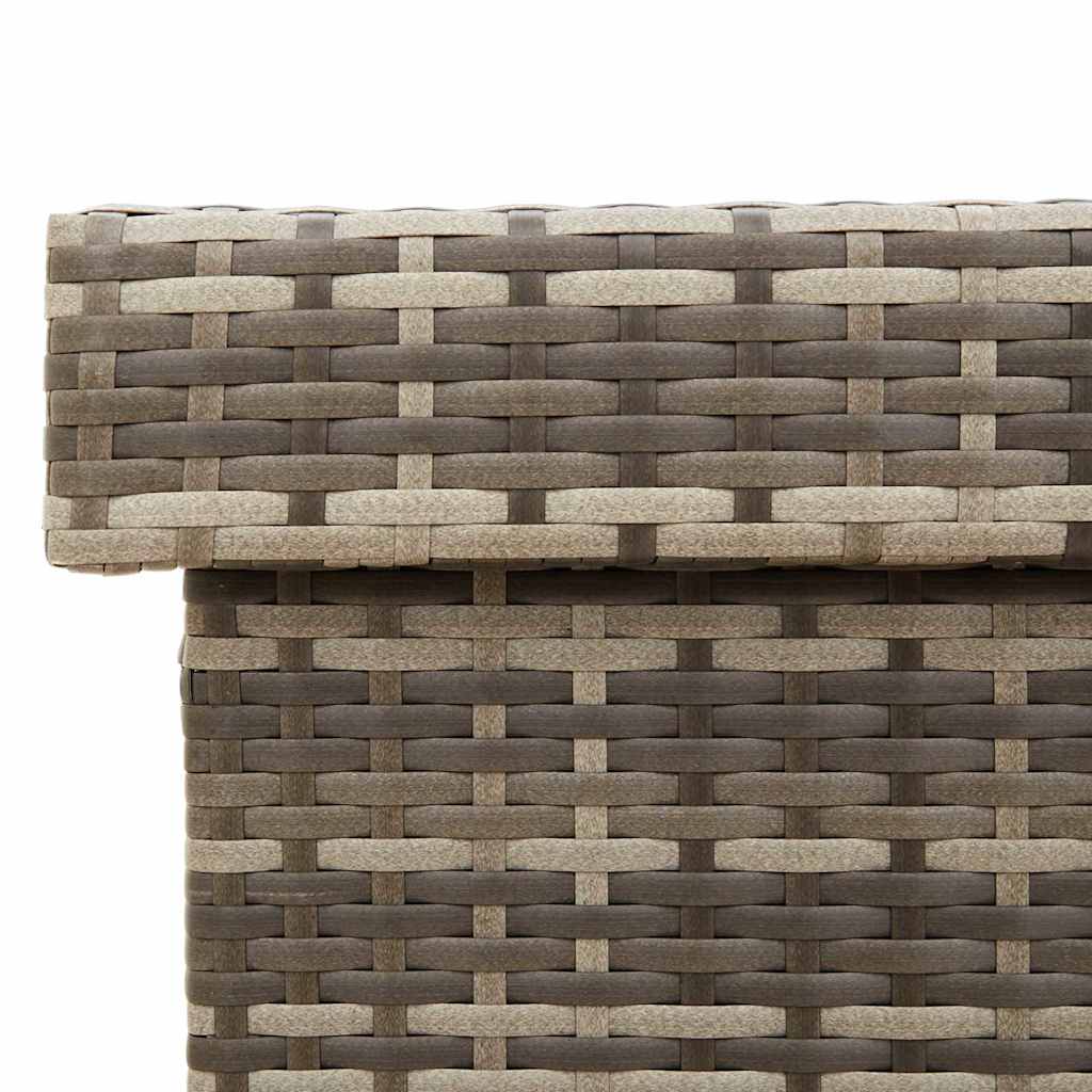 Tuinbox met wielen 110x55x73 cm poly rattan grijs