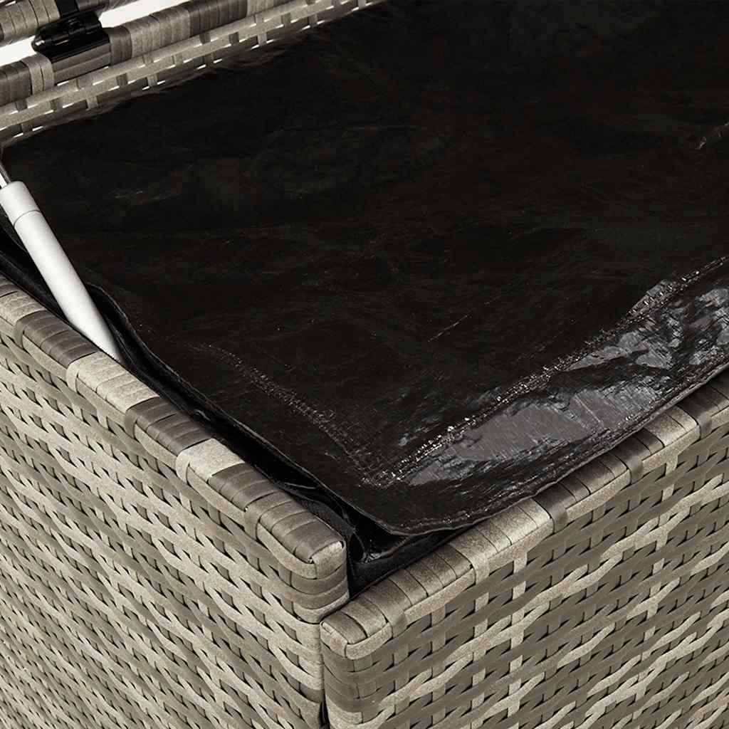 Tuinbox met wielen 160x55x75 cm poly rattan grijs