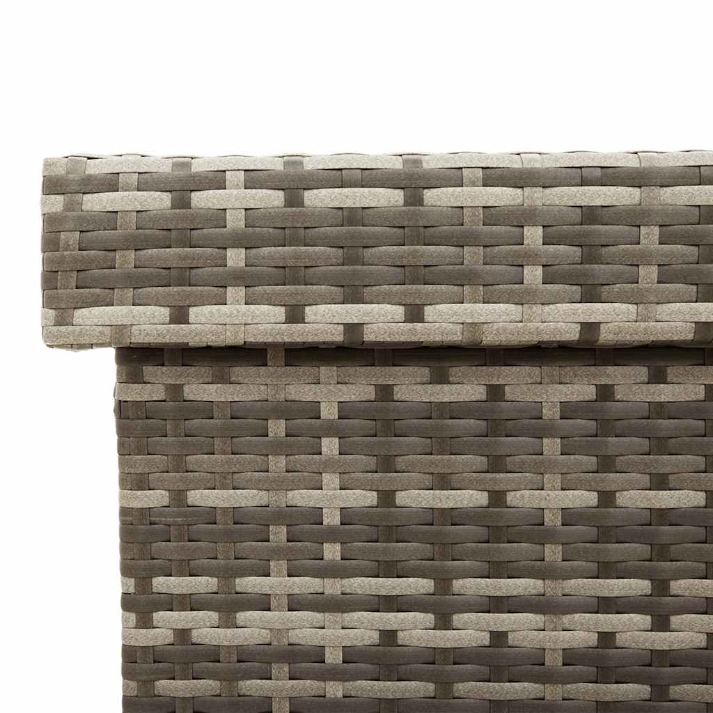 Tuinbox met wielen 160x55x75 cm poly rattan grijs