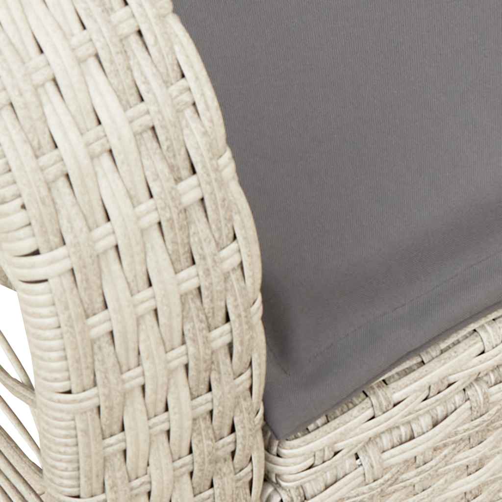 Tuinschommelstoel met kussens poly rattan lichtgrijs