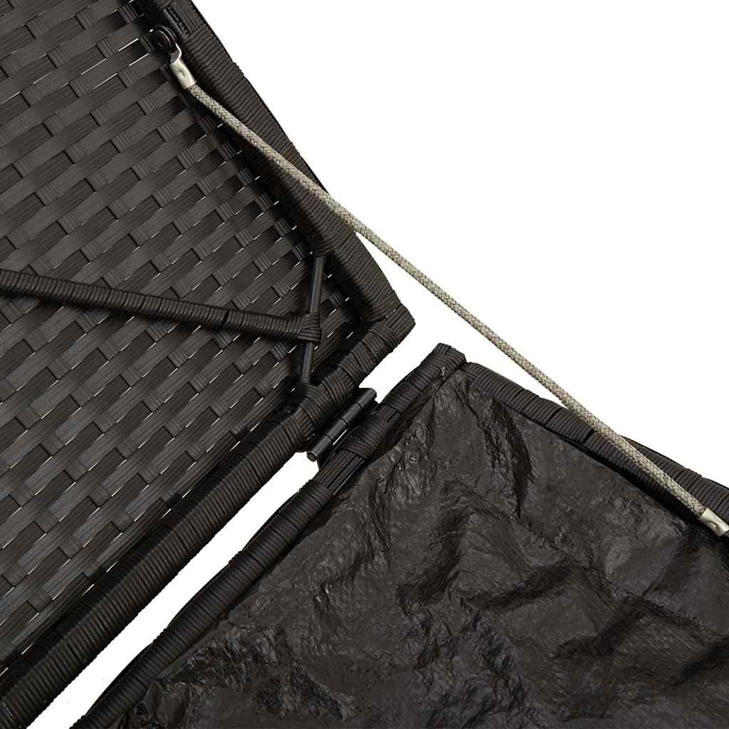Tuinkrukken met kussens 2 st 40x40x43 cm poly rattan zwart