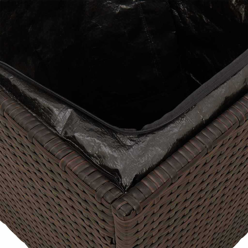 Tuinkrukken met kussens 2 st 40x40x43 cm poly rattan bruin