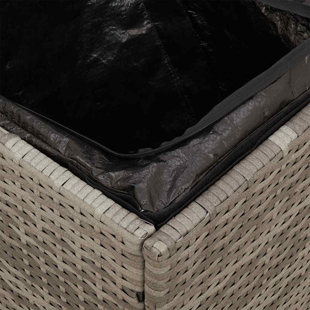Tuinkrukken met kussens 2 st 40x40x43 cm poly rattan grijs