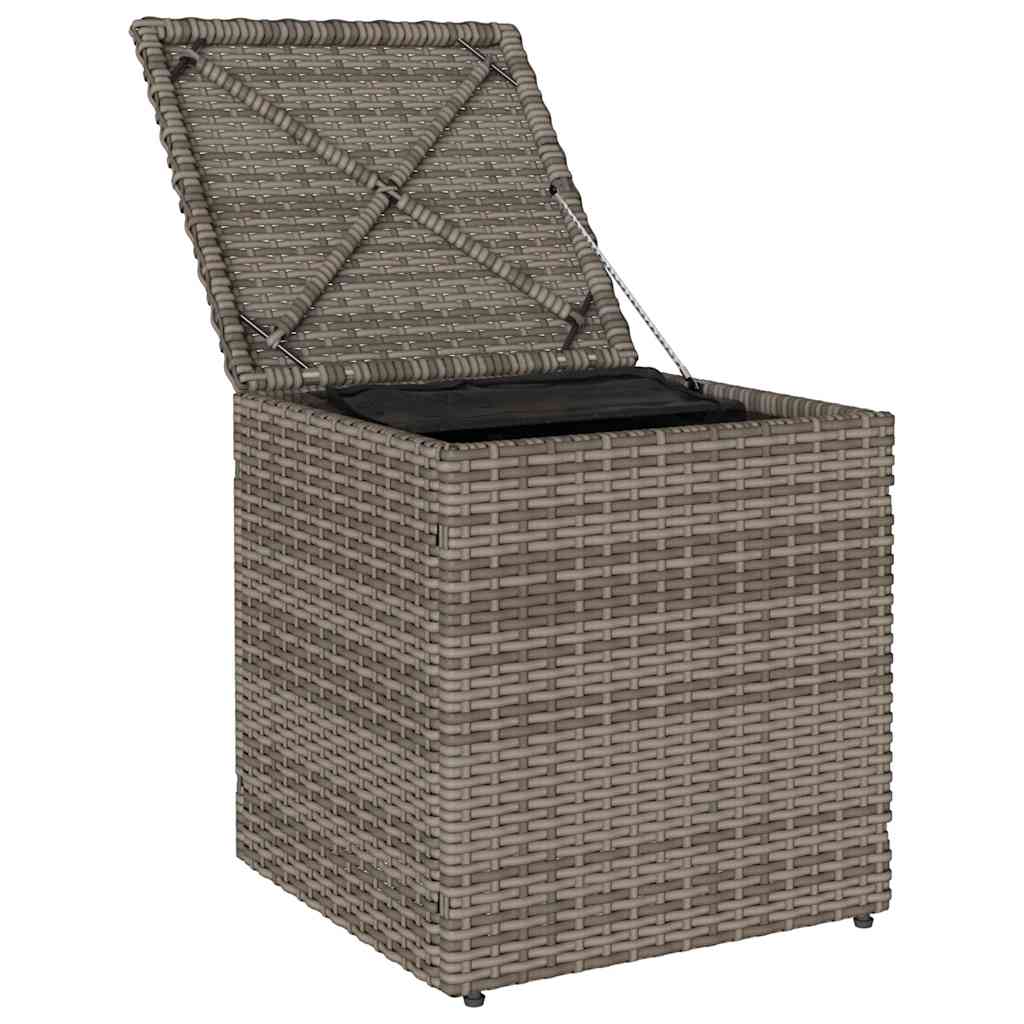 Tuinkrukken met kussens 2 st 40x40x43 cm poly rattan grijs