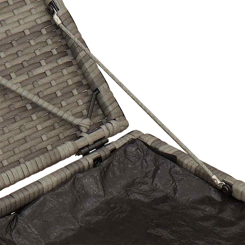 Tuinkrukken met kussens 2 st 40x40x43 cm poly rattan grijs