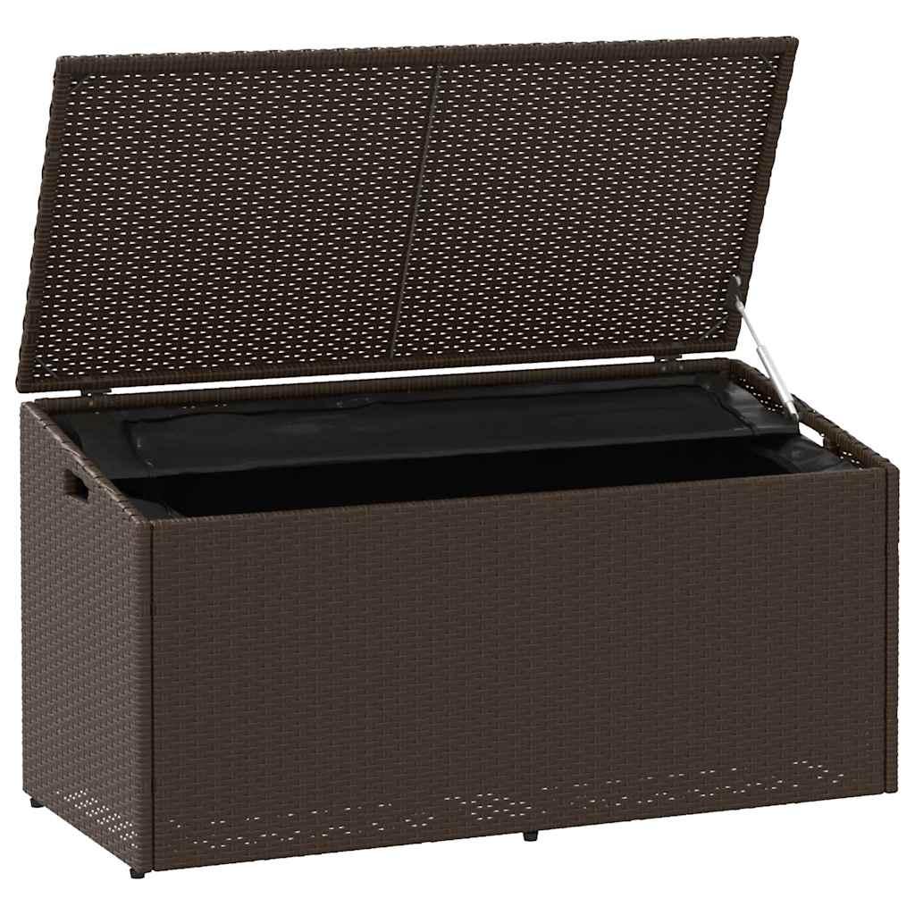 Tuinbox 110x50x58 cm poly rattan bruin