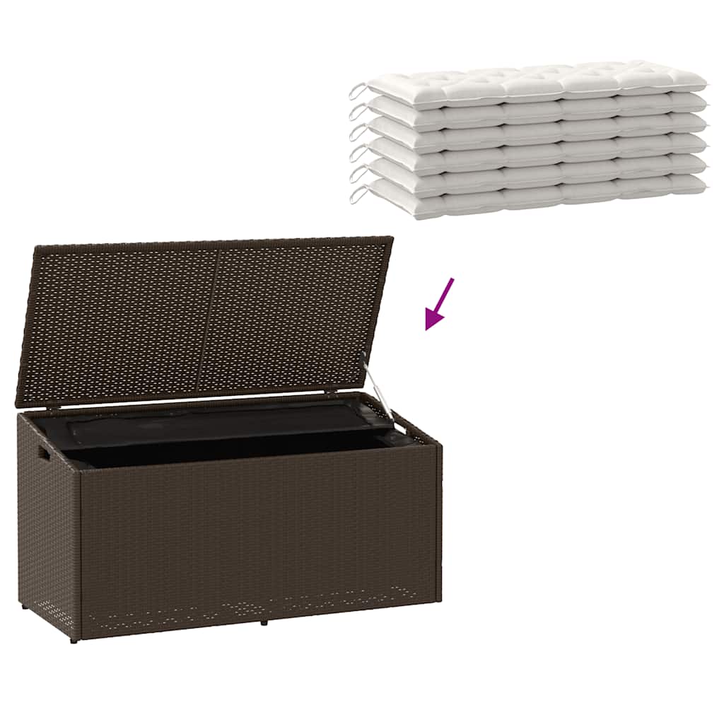 Tuinbox 110x50x58 cm poly rattan bruin