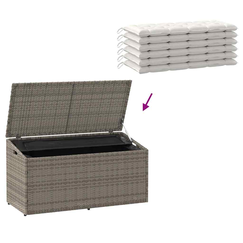 Tuinbox 110x50x58 cm poly rattan grijs