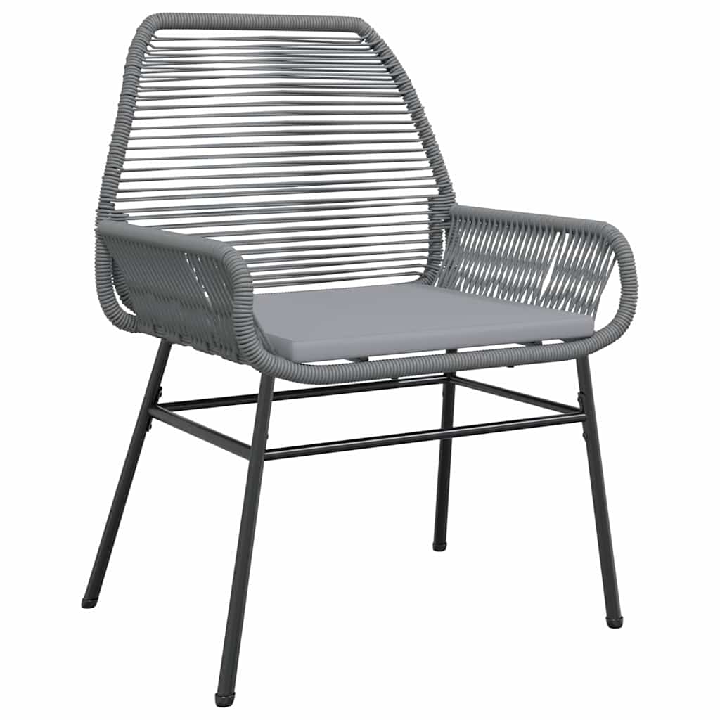 5-delige Tuinset met kussens poly rattan glas grijs