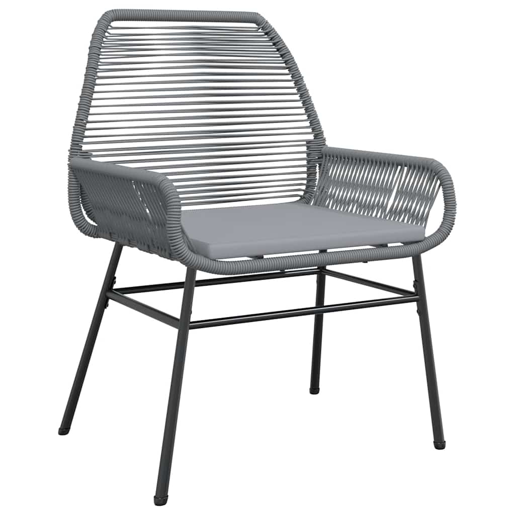 5-delige Tuinset met kussens poly rattan glas grijs