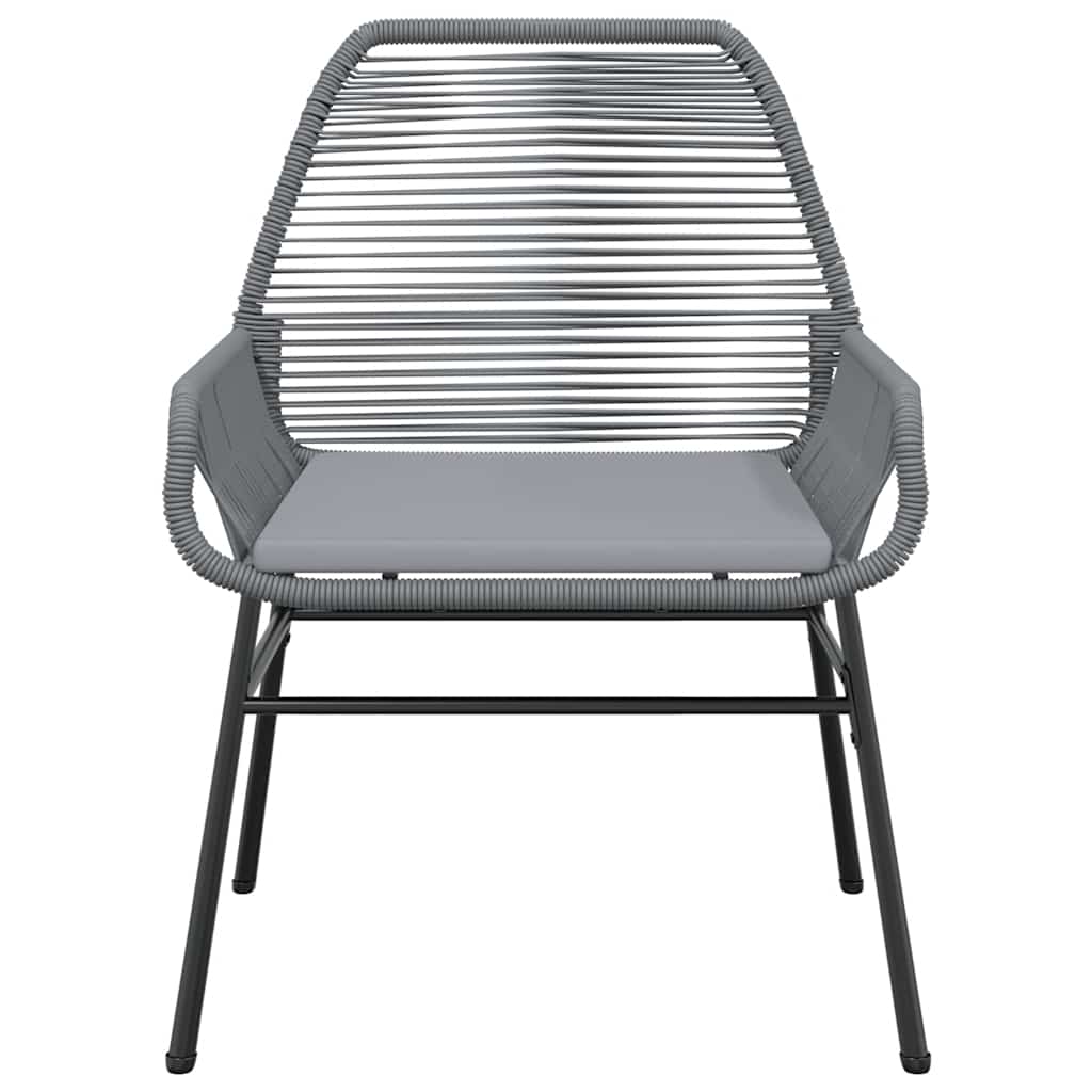 5-delige Tuinset met kussens poly rattan glas grijs