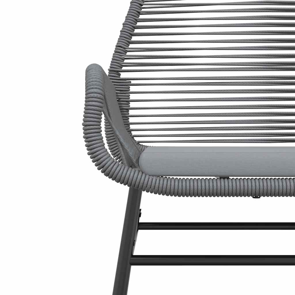 5-delige Tuinset met kussens poly rattan glas grijs
