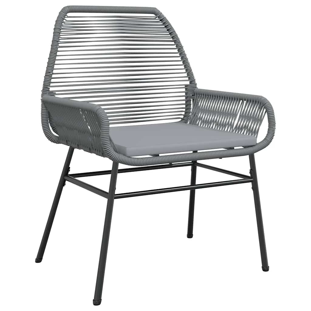 7-delige Tuinset met kussens poly rattan glas grijs