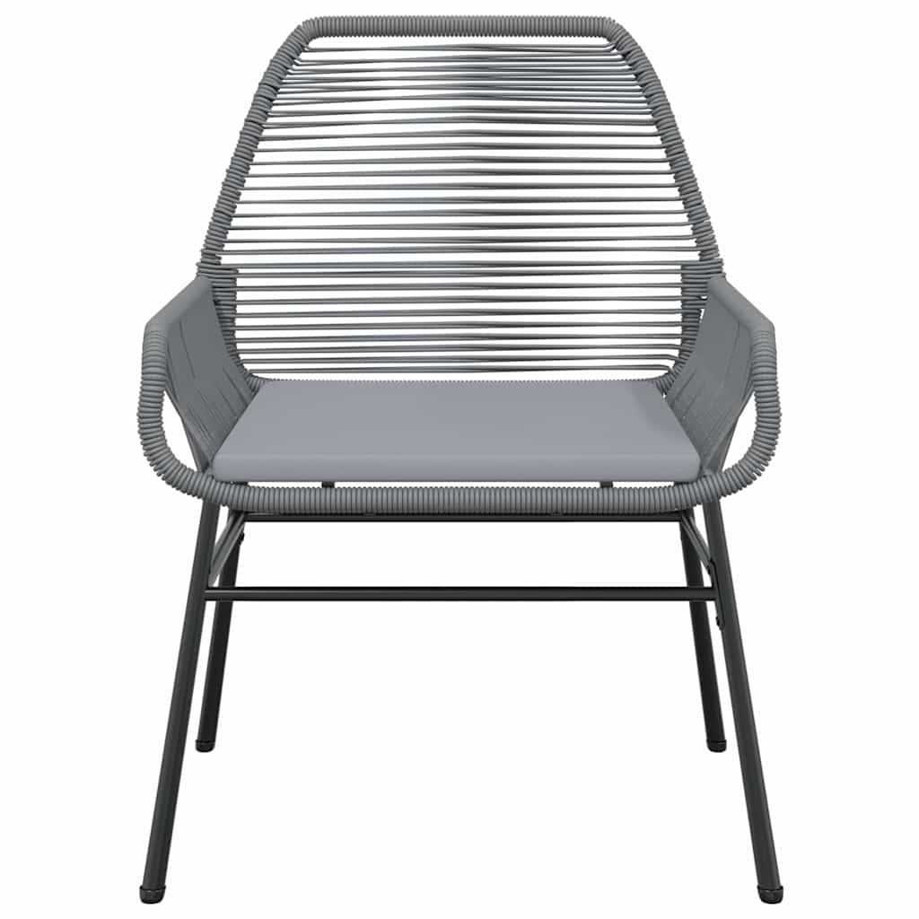 7-delige Tuinset met kussens poly rattan glas grijs