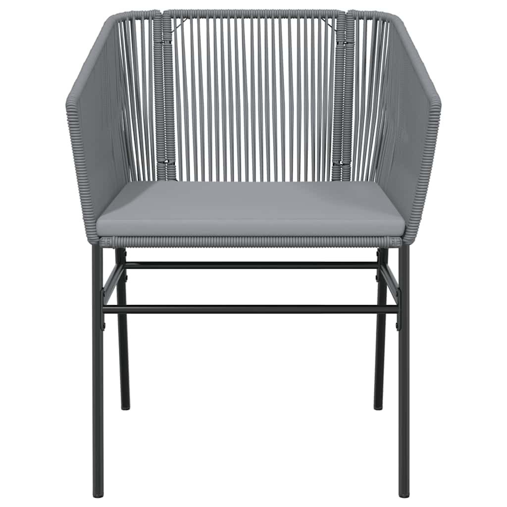 5-delige Tuinset met kussens poly rattan glas grijs