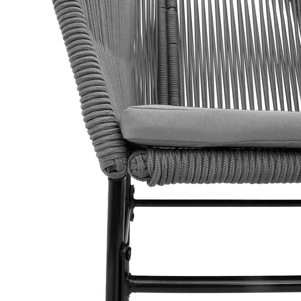 5-delige Tuinset met kussens poly rattan glas grijs
