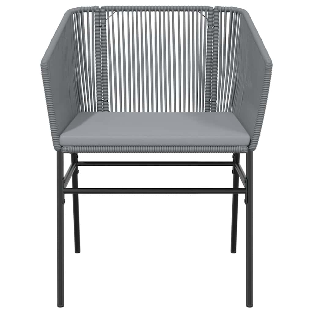 7-delige Tuinset met kussens poly rattan glas grijs