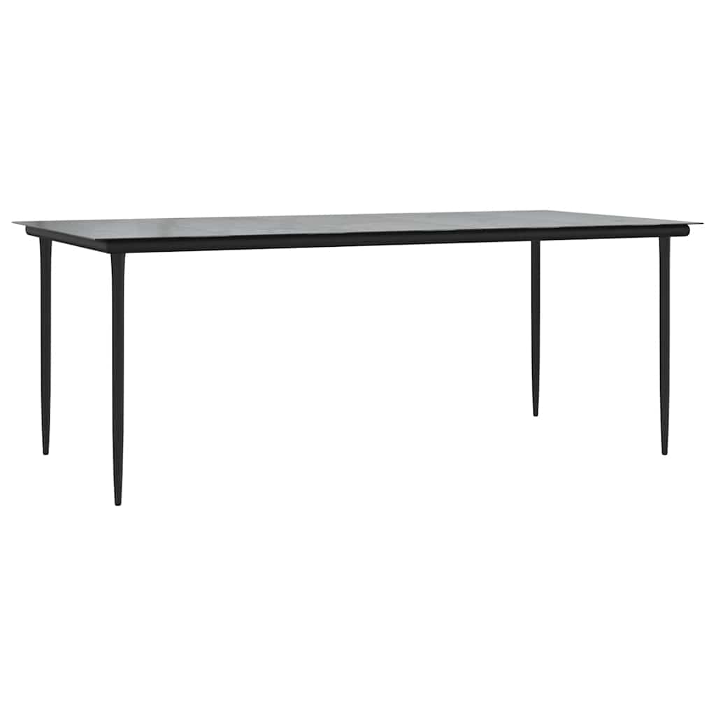 7-delige Tuinset met kussens poly rattan glas grijs