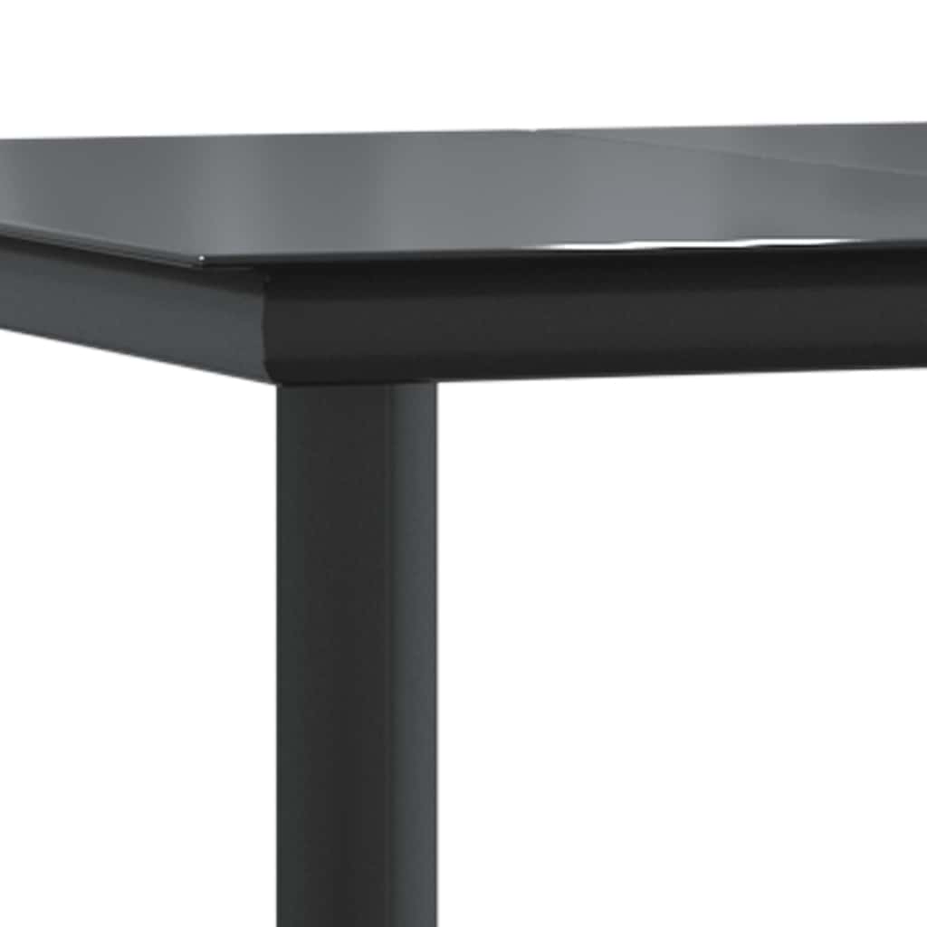 7-delige Tuinset met kussens poly rattan glas zwart