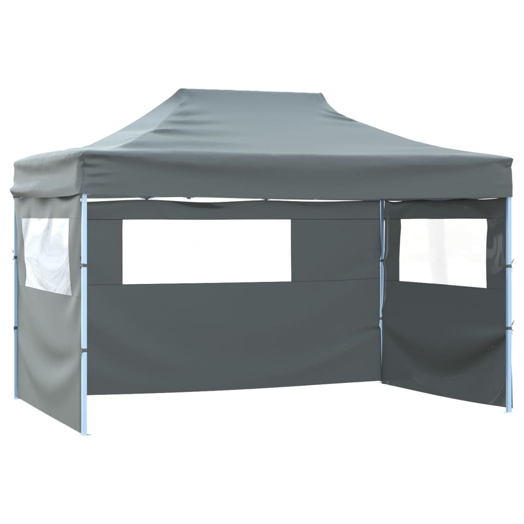 Vouwtent pop-up met 4 zijwanden 3x4,5 m antraciet