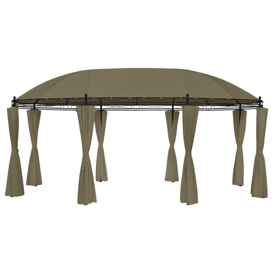 Prieel met gordijnen 180 g/m² 520x349x255 cm taupe
