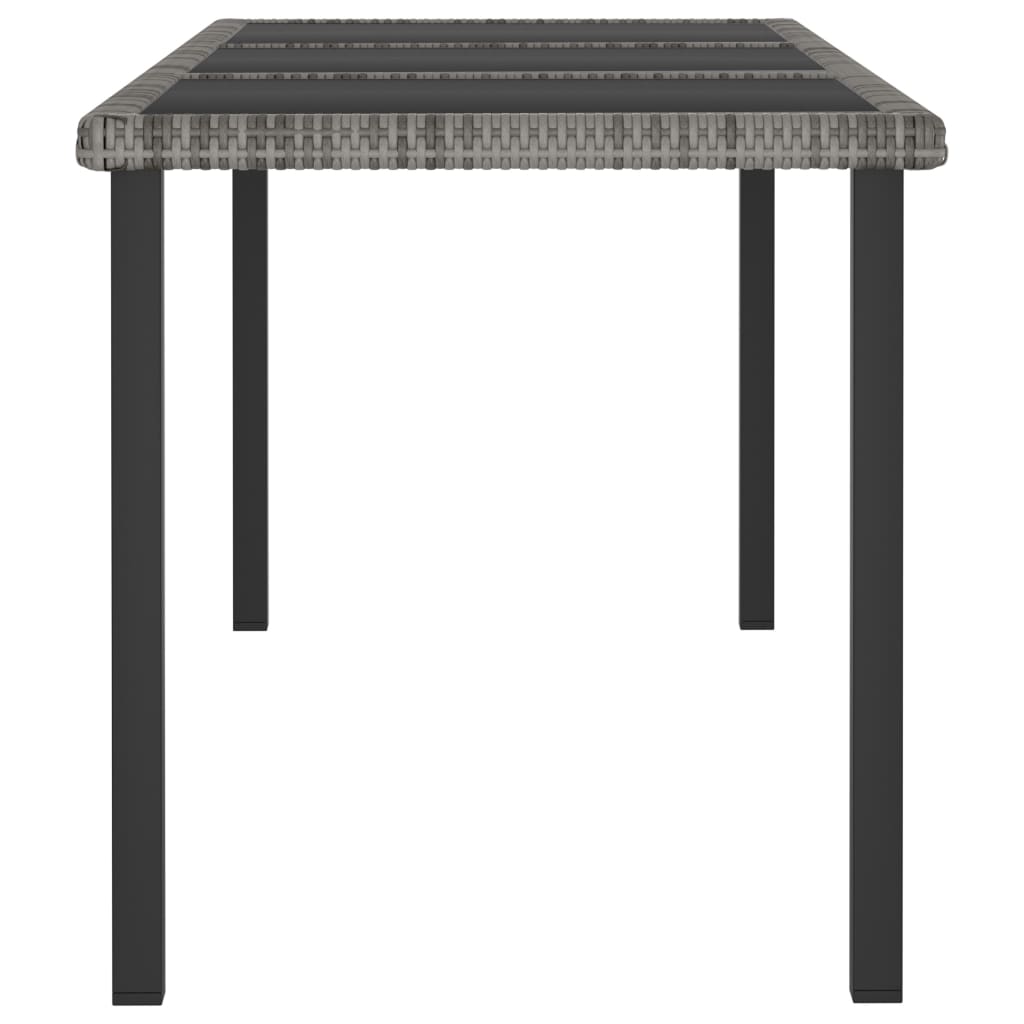 Tuintafel 180x70x73 cm poly rattan grijs