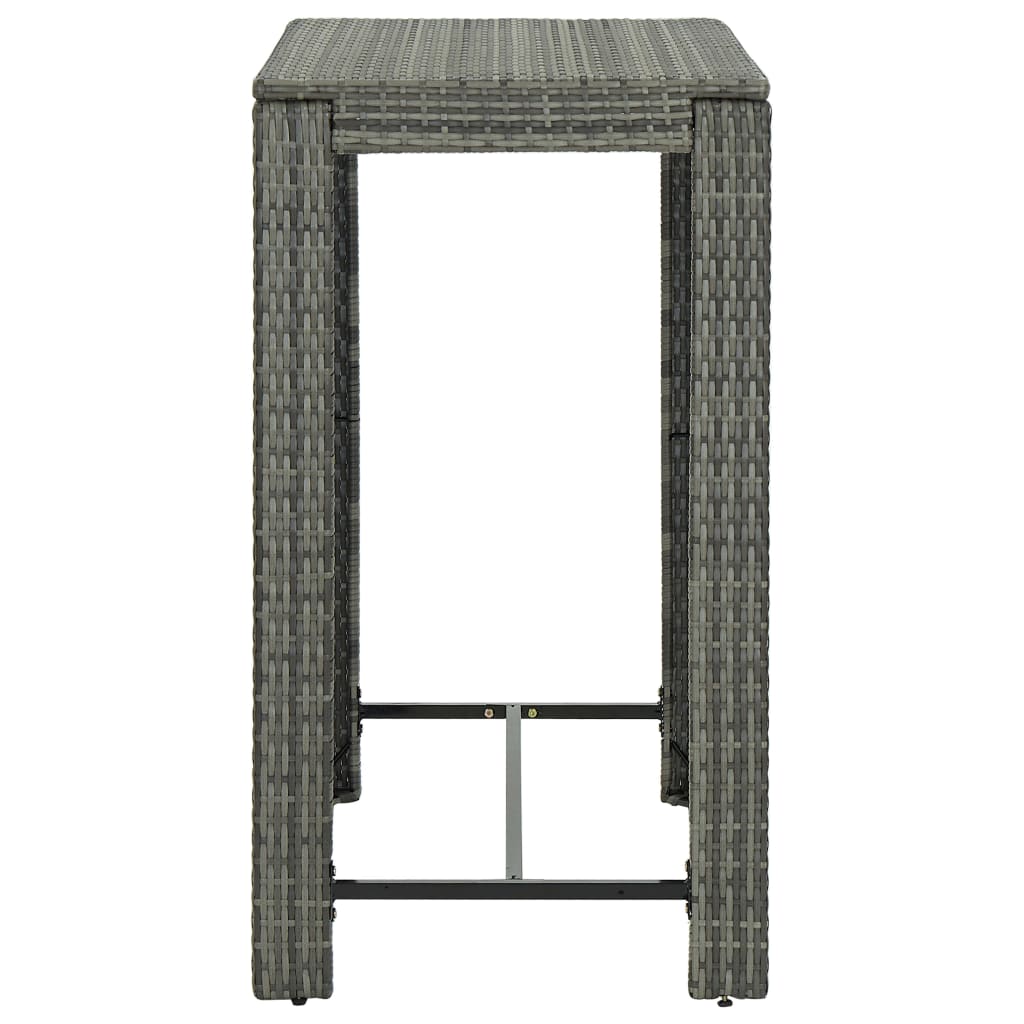 5-delige Tuinbarset met kussens poly rattan grijs
