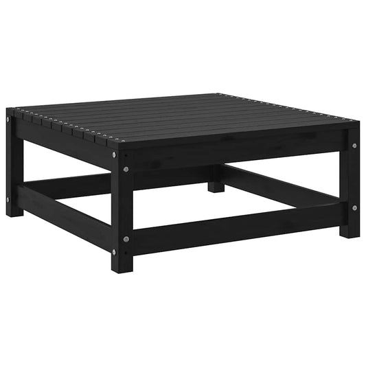 Tuinvoetenbank 70x70x30 cm massief grenenhout zwart