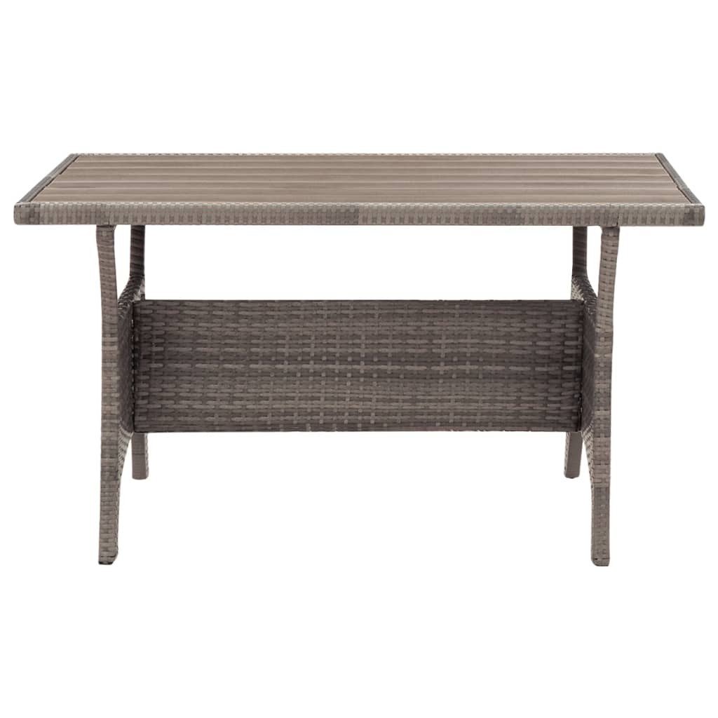 Tuintafel 120x70x66 cm poly rattan grijs