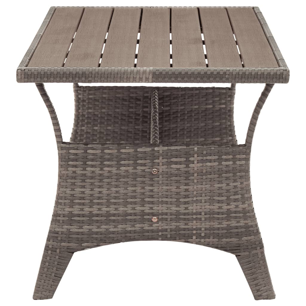Tuintafel 120x70x66 cm poly rattan grijs