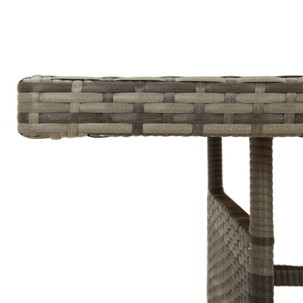 Tuintafel 160x70x72 cm poly rattan en massief acaciahout grijs