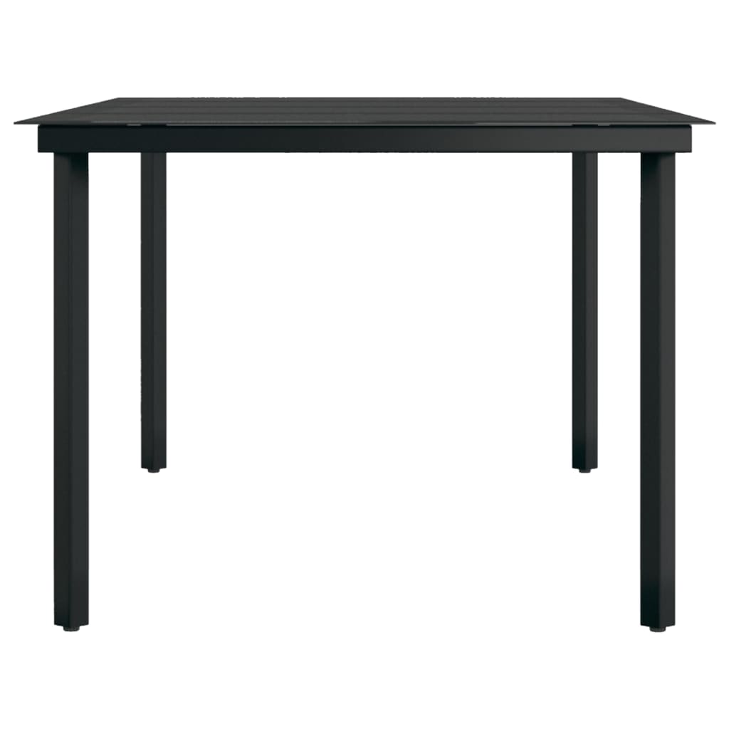 Tuintafel 200x100x74 cm staal en glas zwart
