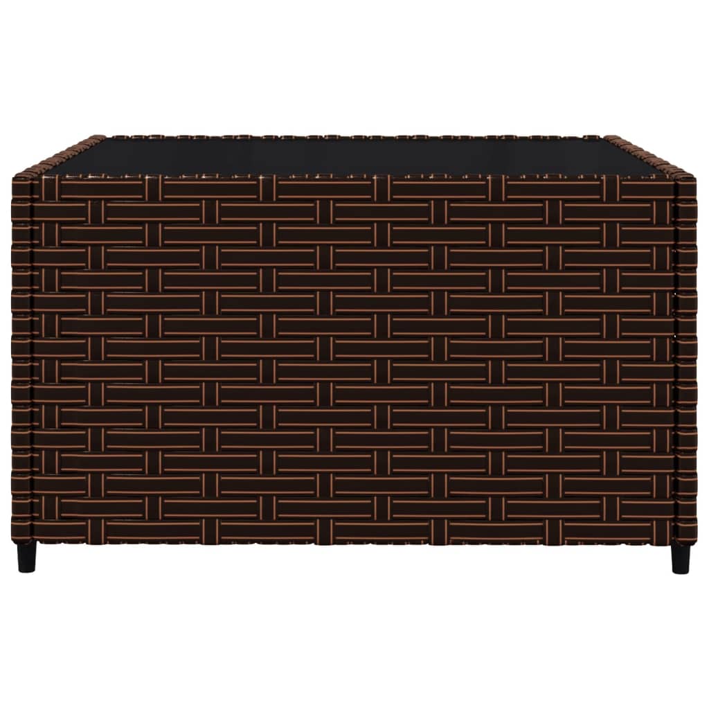 3-delige Loungeset met kussens poly rattan bruin