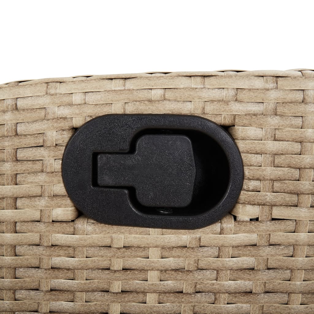Tuinstoelen 2 st verstelbaar met kussens poly rattan beige