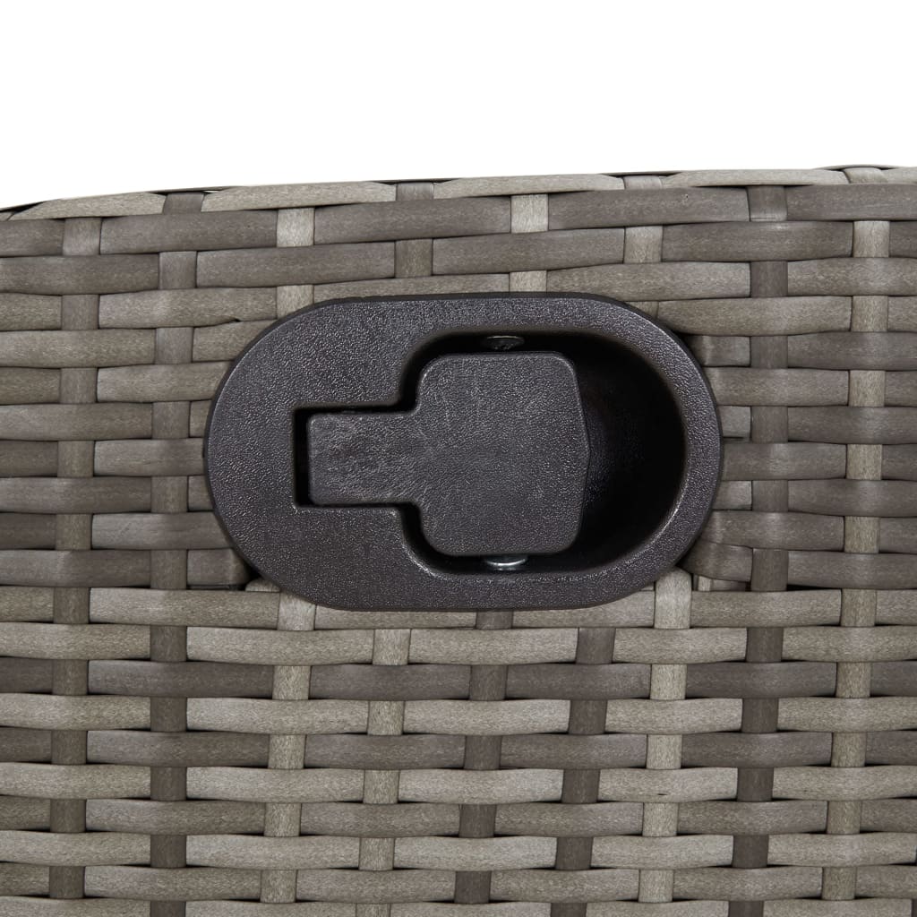 Tuinstoelen 2 st verstelbaar met kussens poly rattan grijs