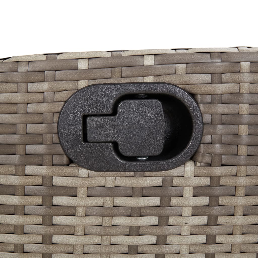 Tuinstoelen 2 st verstelbaar met kussens poly rattan grijs