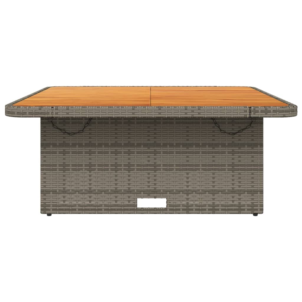 Tuintafel 110x110x71 cm poly rattan en acaciahout grijs