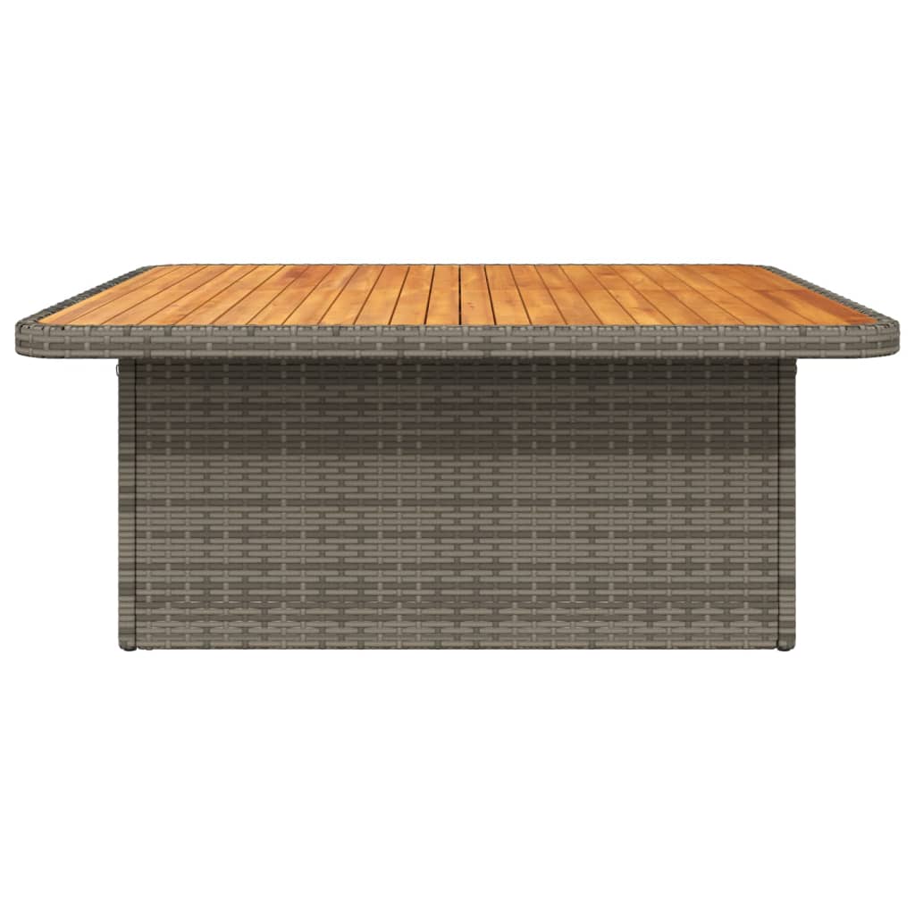 Tuintafel 110x110x71 cm poly rattan en acaciahout grijs