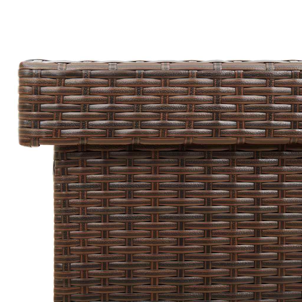 Tuinbox met wielen 110x55x73 cm poly rattan bruin